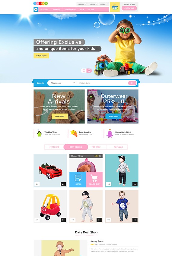 Fiora Template - Kids Responsive